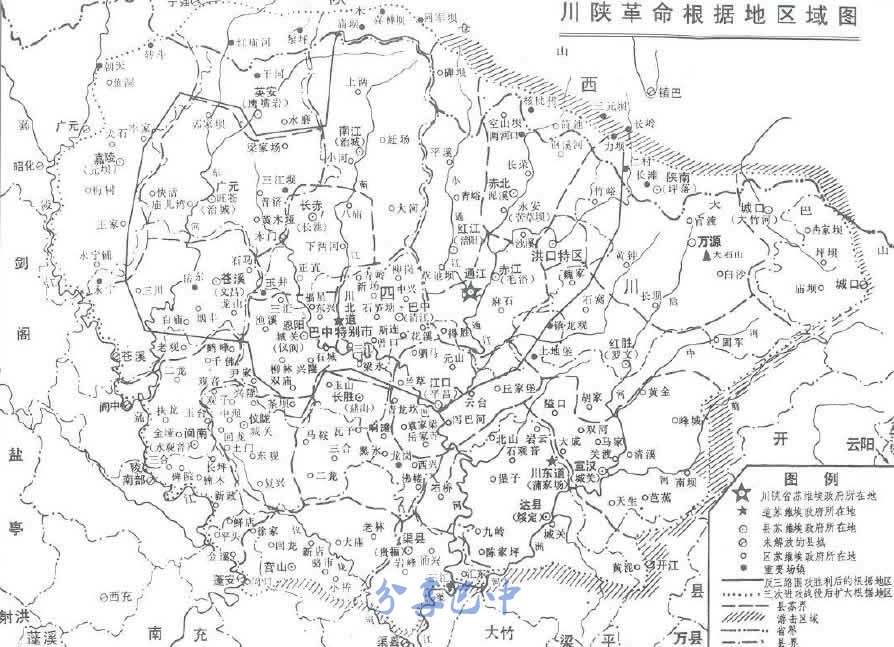 川陕革命根据地示意图