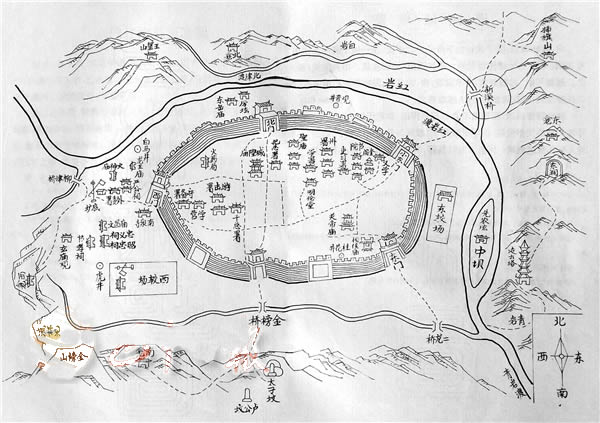 清道光年間巴州城示意圖